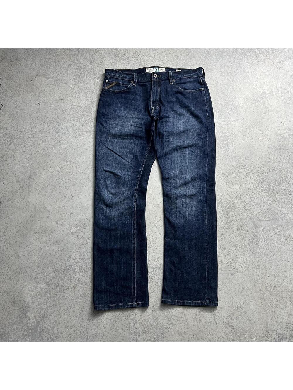 Ariat M7 Slim Fit Straight Leg Jeans Sz. 35X32 (Fits 37X32) Dark Wash Faded